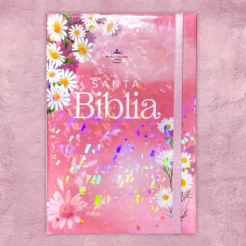 Biblia Rosada con Margaritas