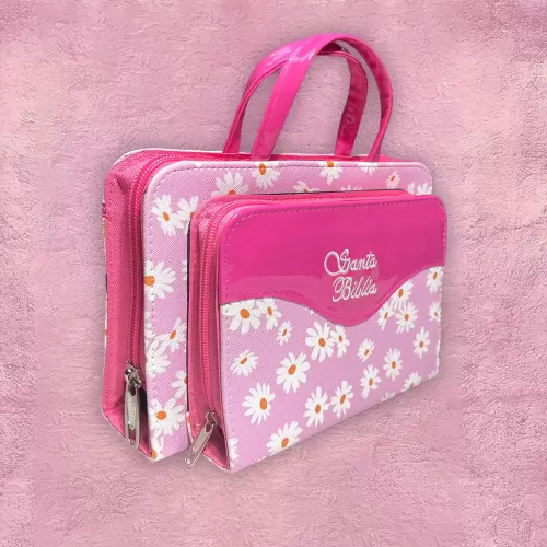 Funda para Biblias - Rosa con margaritas