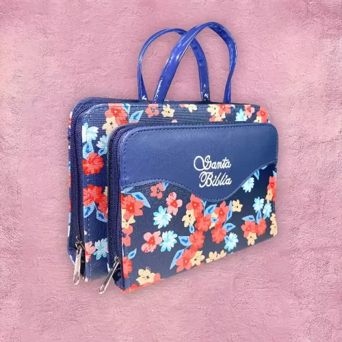 Funda para Biblias - Azul con flores