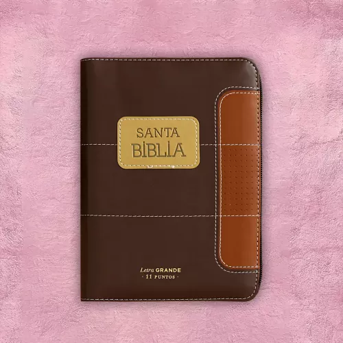 Biblia Mediana - Marrón textura piel