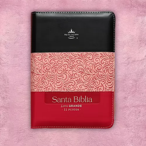Biblia Mediana - Rojo, rosado y negro (Tri-Tonal)